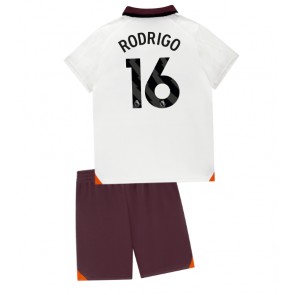 Manchester City Rodri Hernandez #16 Gostujuci Dres za Dječji 2023-24 Kratak Rukavima (+ kratke hlače)